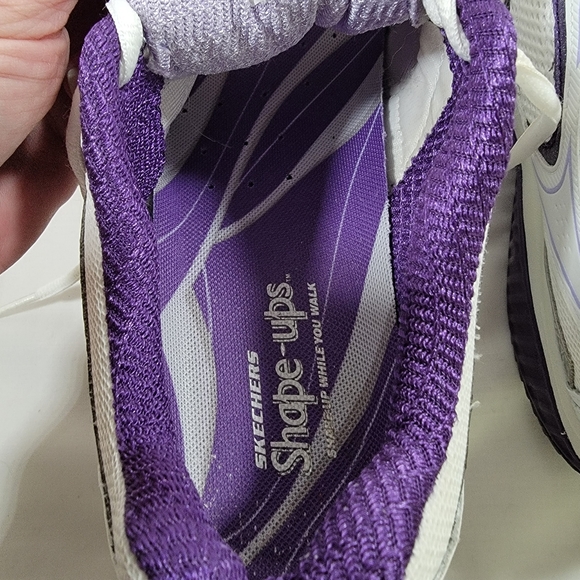 Skechers Shape Ups White Purple Toning Sneakers Women's Size 10 - Picture 3 of 10
